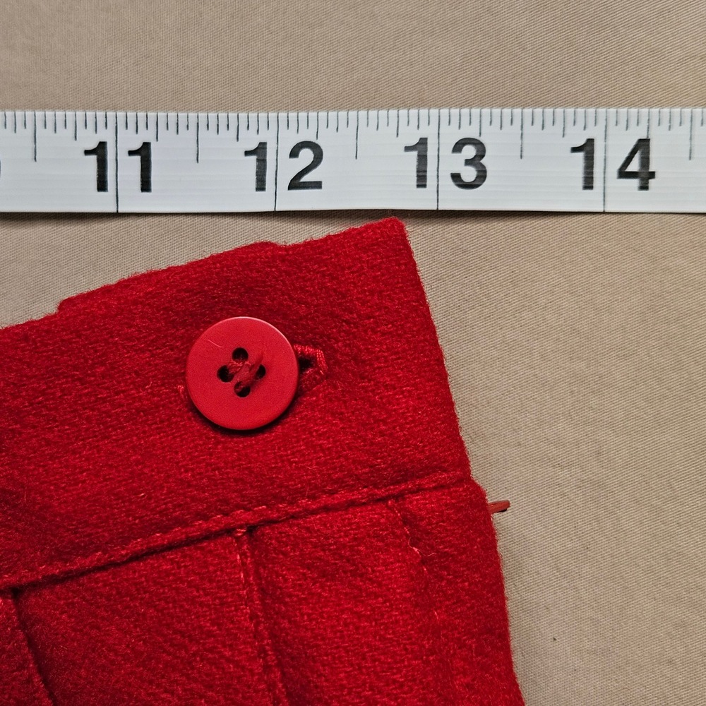Vtg Wool Pleated mini Skirt Red Size 8P School Girl Holiday Academia Y2K Preppy - Picture 5 of 7